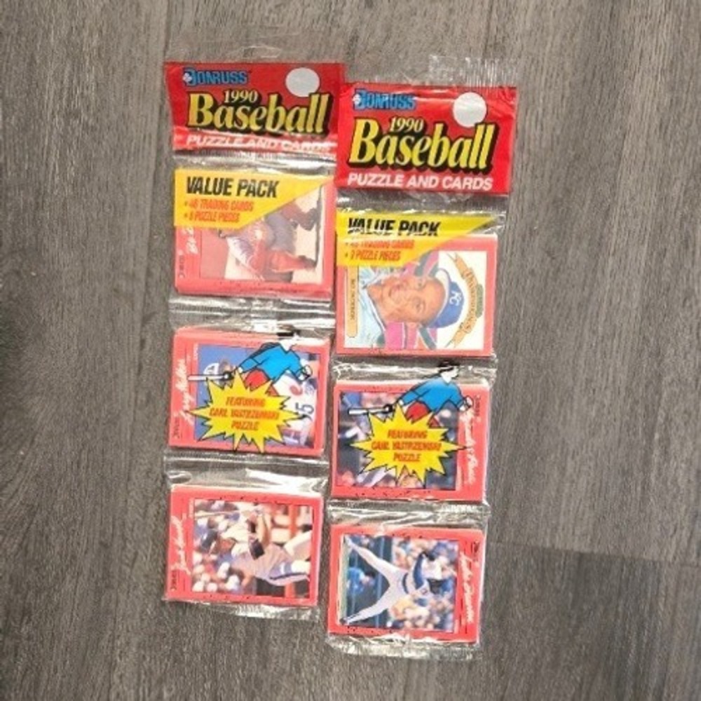 1990 Donruss Baseball Cards Unopened Value Pack Lot (2) Sealed Rack Packs